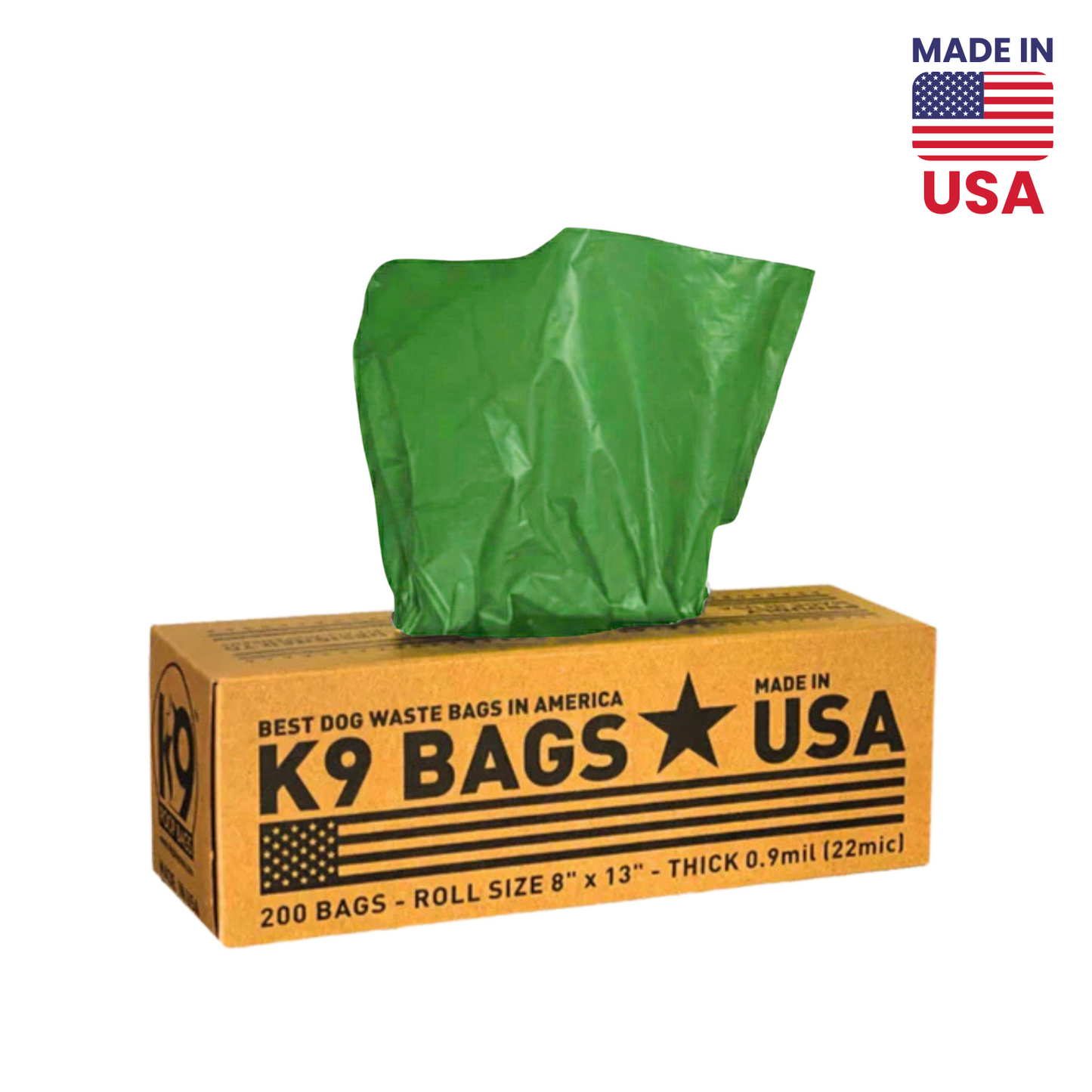 Green dog waste bags