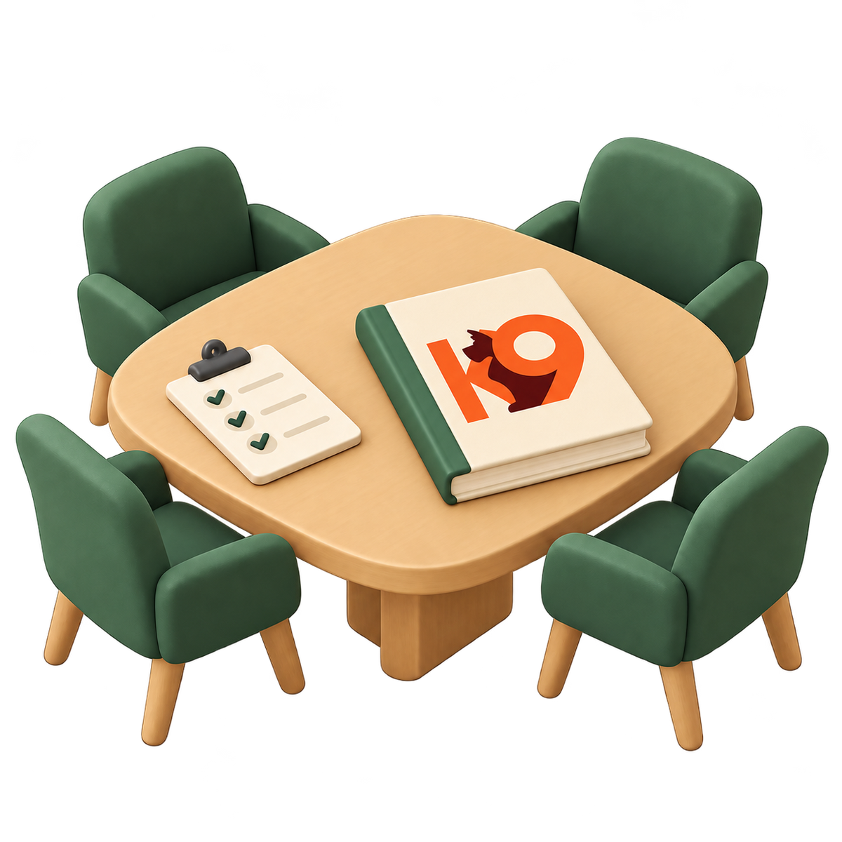 A board meeting with a K9 proposal on the desk